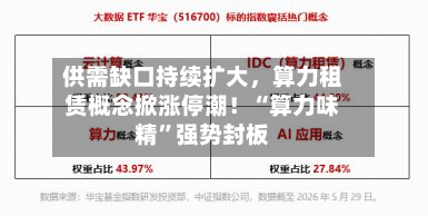 供需缺口持续扩大	，算力租赁概念掀涨停潮！“算力味精”强势封板-第2张图片