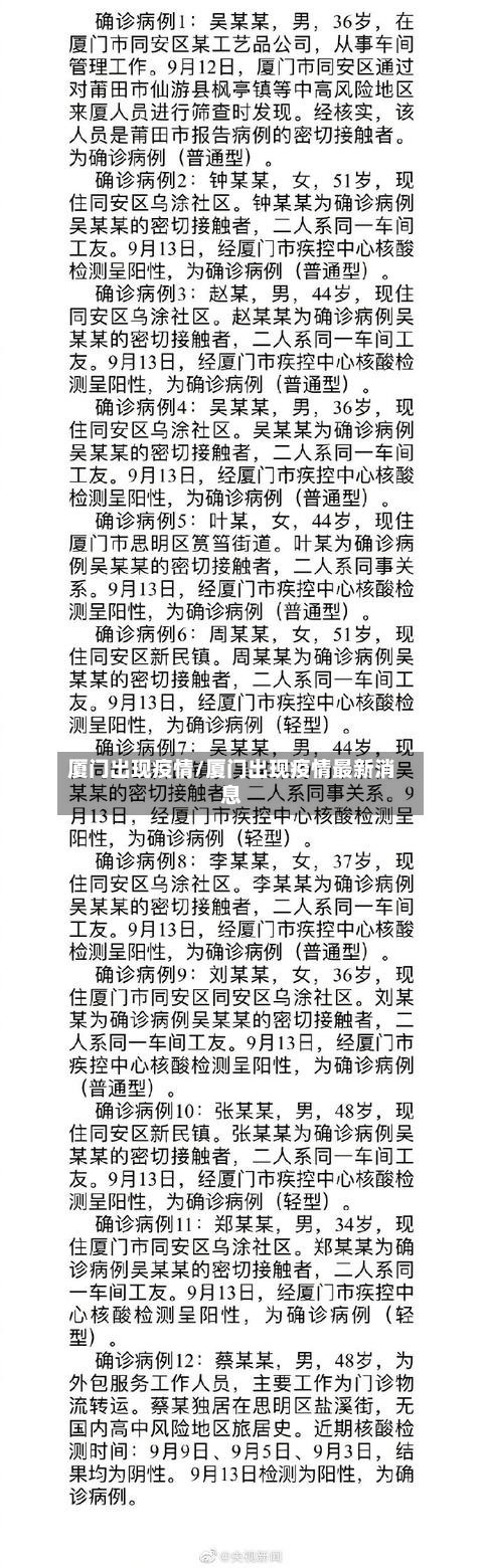 厦门出现疫情/厦门出现疫情最新消息-第3张图片