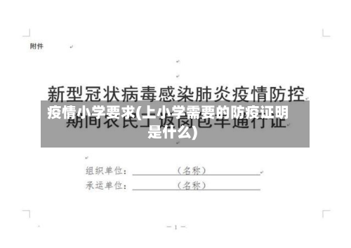 疫情小学要求(上小学需要的防疫证明是什么)-第1张图片