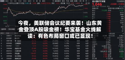 今夜，美联储会议纪要来袭！山东黄金登顶A股吸金榜！华宝基金火线解读：有色布局窗口或已显现！-第1张图片