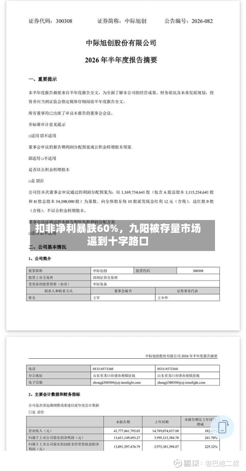扣非净利暴跌60%，九阳被存量市场逼到十字路口-第2张图片