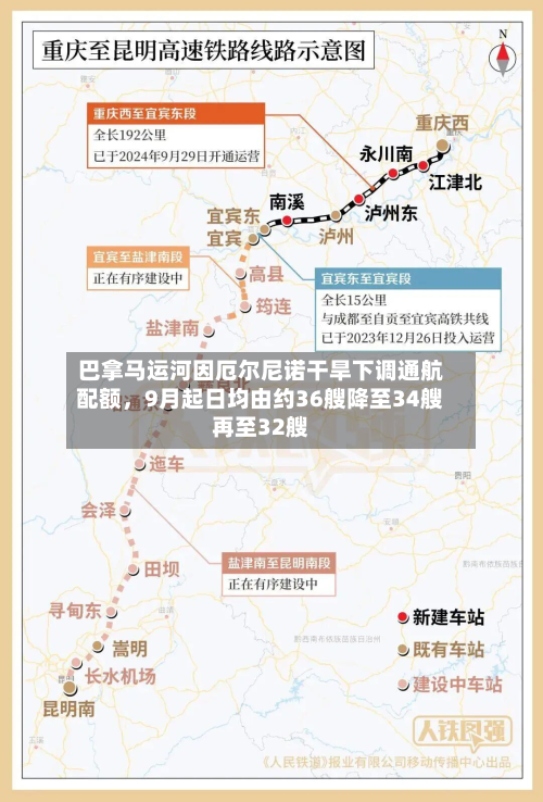 巴拿马运河因厄尔尼诺干旱下调通航配额，9月起日均由约36艘降至34艘再至32艘-第3张图片