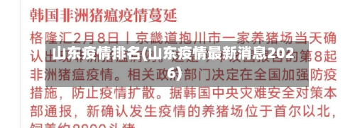 山东疫情排名(山东疫情最新消息2026)-第2张图片